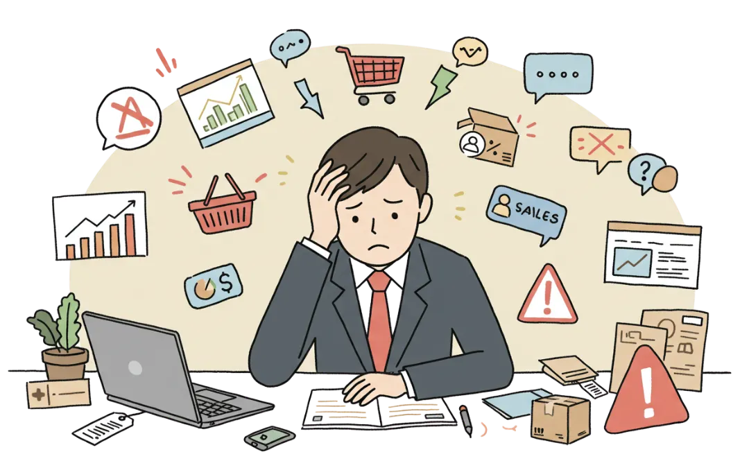 EC運営の課題を抱える事業者のイメージ