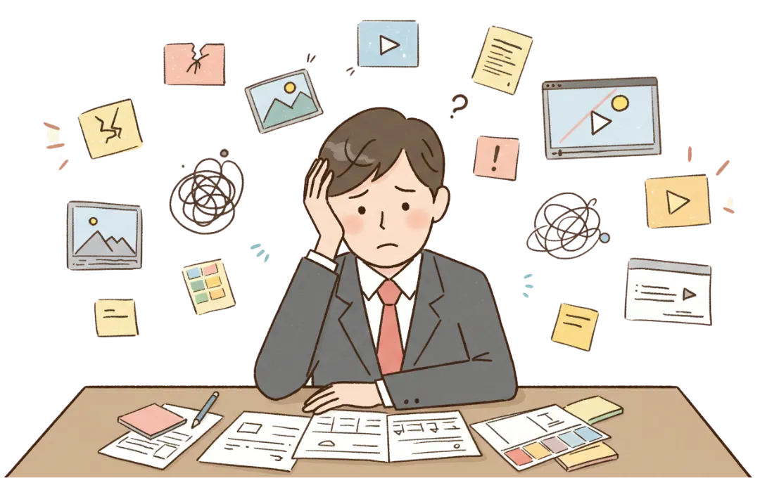 クリエイティブ制作の課題を抱える事業者のイメージ